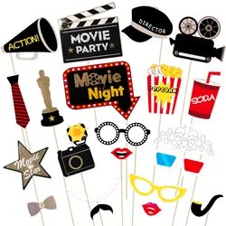 Tinksky 21Pcs Movie Mustache Movie Stocking Stuffers For Adults Funny Photo Props Photo Signs Beautiful Festive Photo Props Kit