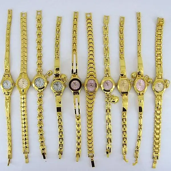 10pcs/Lot , Wholesale Price Mixed Bulk Cute Lovely Gold Lady Women Watches Quartz Wristwatch Gifts Hot Sale JB4T