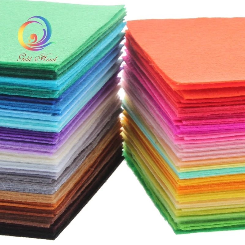 1mm Thickness Polyester Non Woven Felt Fabric Cloth Felts Of Home Decoration Pattern Bundle For Sewing Dolls Crafts 40pcs15x15cm