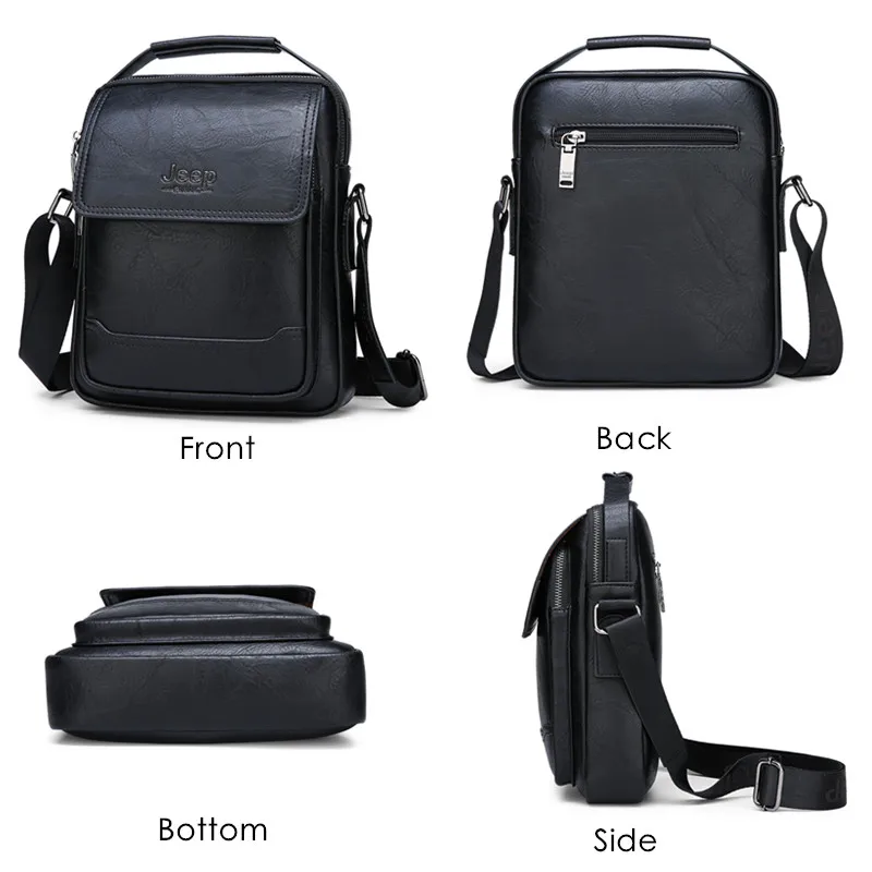 Bolsos de marca JEEP BULUO, bolso de negocios para hombres, nuevos bolsos de hombro a la moda para hombres, bolso de mensajero informal de cuero de