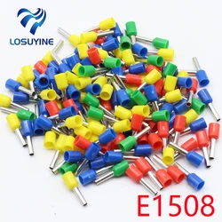 E1508 Tube insulating Insulated terminals 1.5MM2 100PCS/Pack Cable Wire Connector Insulating Crimp Terminal Connector E-