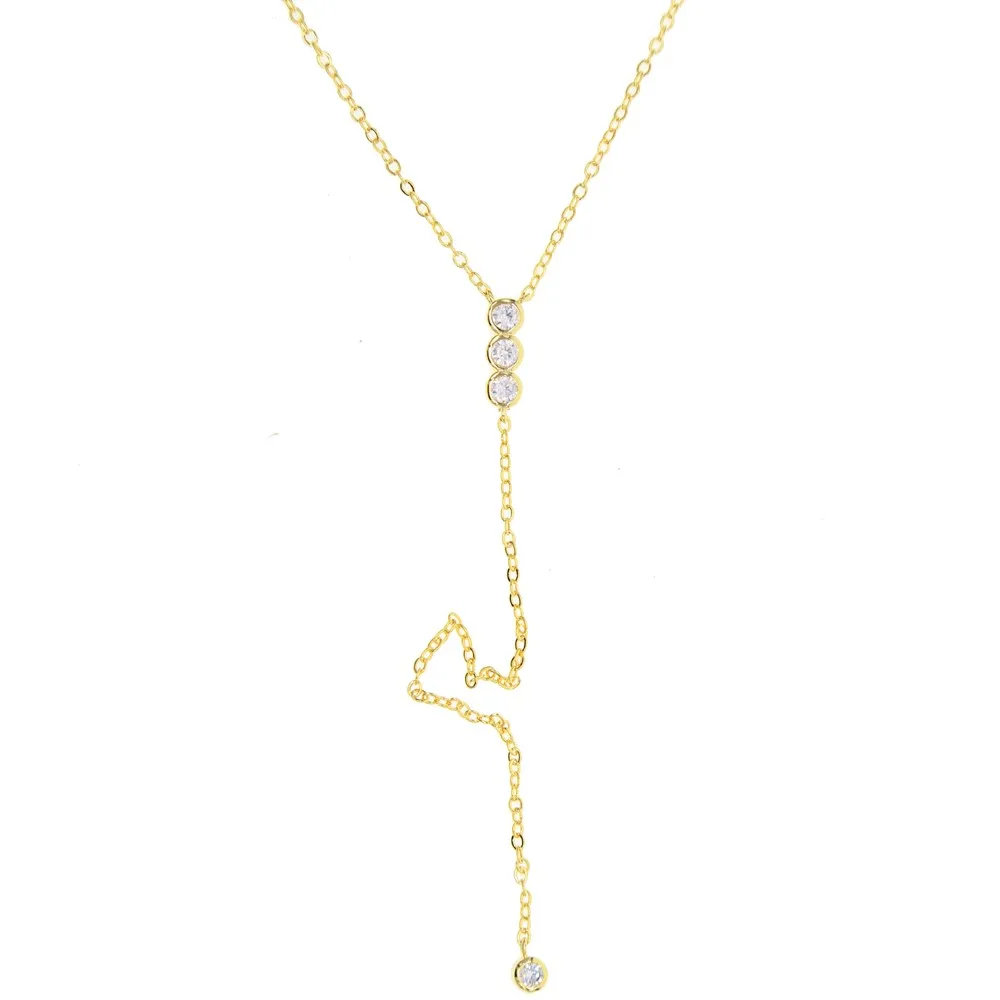 CZ link Long Necklaces Women Bijoux Simple Sweater Necklaces & Pendants New Fashion Y shape lariat ladies jewelry