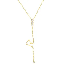 CZ link Long Necklaces Women Bijoux Simple Sweater Necklaces & Pendants New Fashion Y shape lariat ladies jewelry