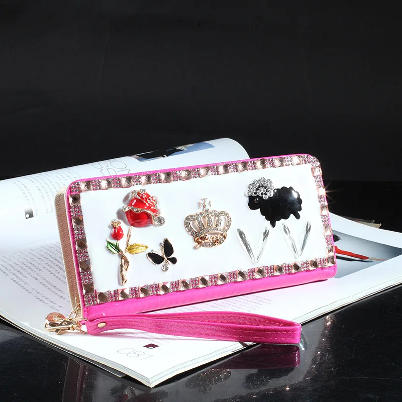 Women Handbag Rushed Handbags Bolsa Feminina 2015 New Hand Inlaid Diamond Patent Leather Wallet Purse Mianyang Korean Explosion