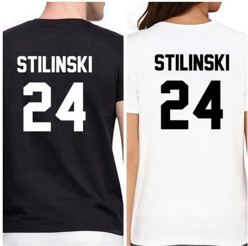 

BKLD 2024 Lovers Couple T Shirt Women Men Valentines Gift STILINSKI 24 Letters Printed Couple Summer Matching Clothes For Lovers