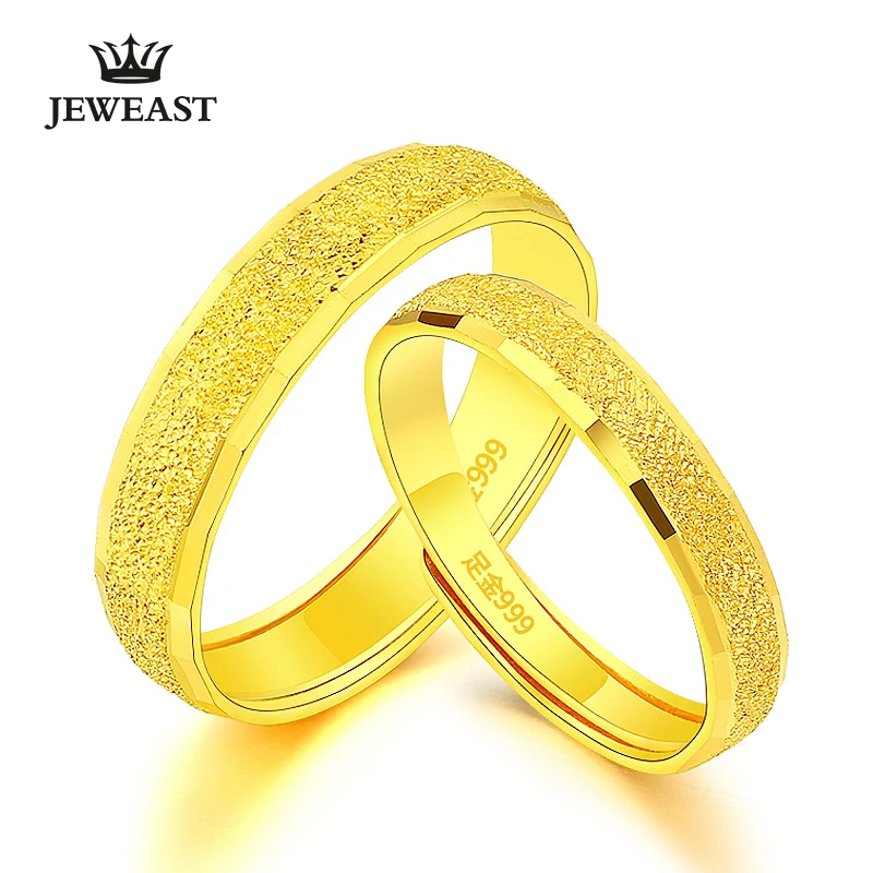 

RN 24K Pure Gold Ring Real AU 999 Solid Gold Rings Nice Simple Frosted Upscale Trendy Classic Fine Jewelry Hot Sell New 2023