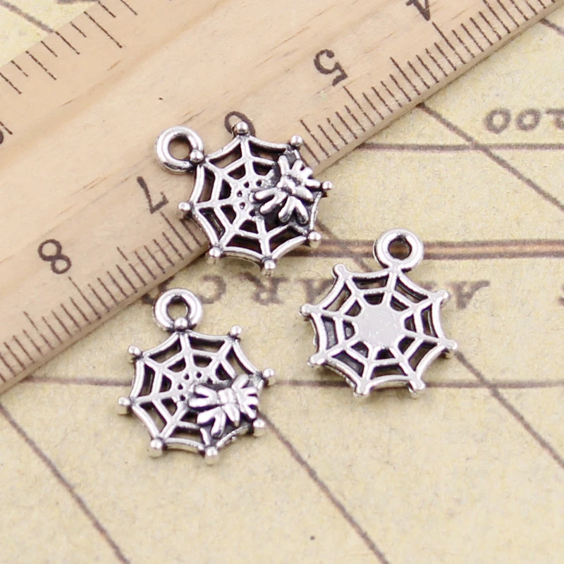 

20pcs Charms Spider Cobweb 17x14mm Tibetan Silver Color Pendants Antique Jewelry Making DIY Handmade Craft