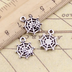 20pcs Charms Spider Cobweb 17x14mm Tibetan Silver Color Pendants Antique Jewelry Making DIY Handmade Craft