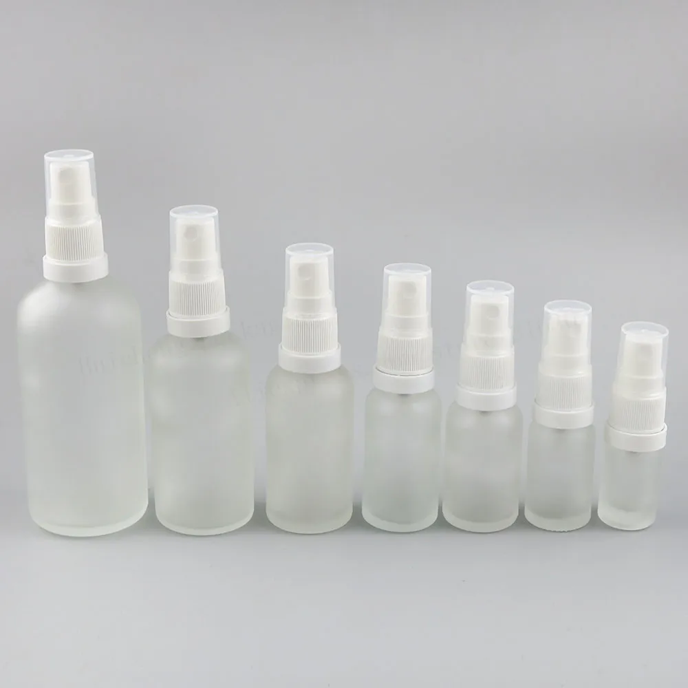 12 x 100ml 50ml 30ml 20ml 15ml 10ml 5ml Frost Clear Glass Spray Bottle  1oz 5/3oz  Glass Container With Fine Mist Sprayer