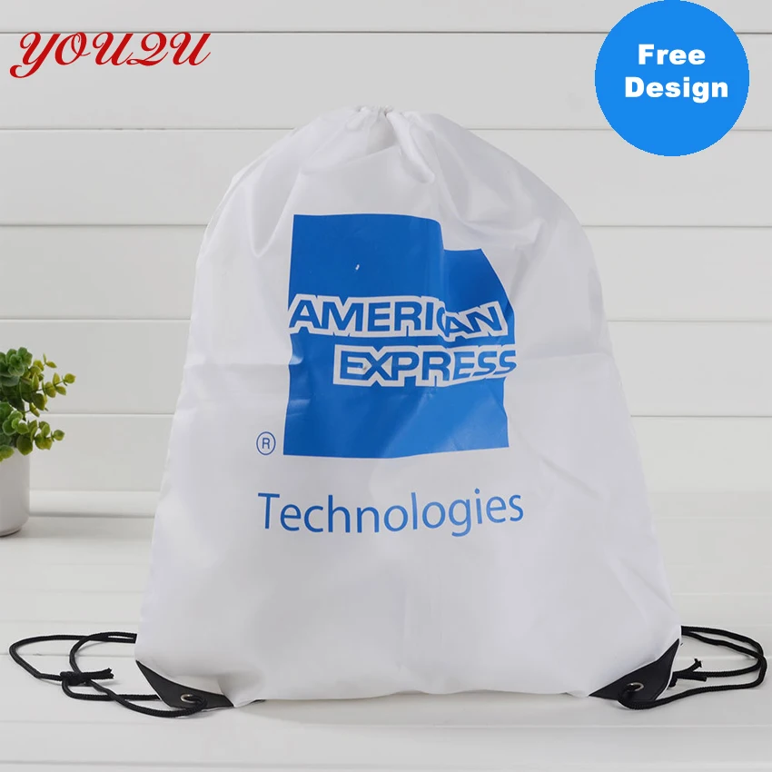 Custom Drawstring Backpack 210D Polyester With 35*40 cm Any Color Logo Are Workable