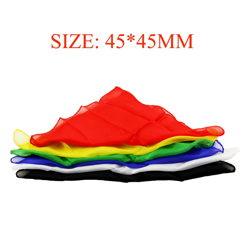6 Pcs Different Colors Of Real Silk 45*45cm Magic Tricks Change Color Silk Scarf Street Close Up Stage Magician Prop Accessories