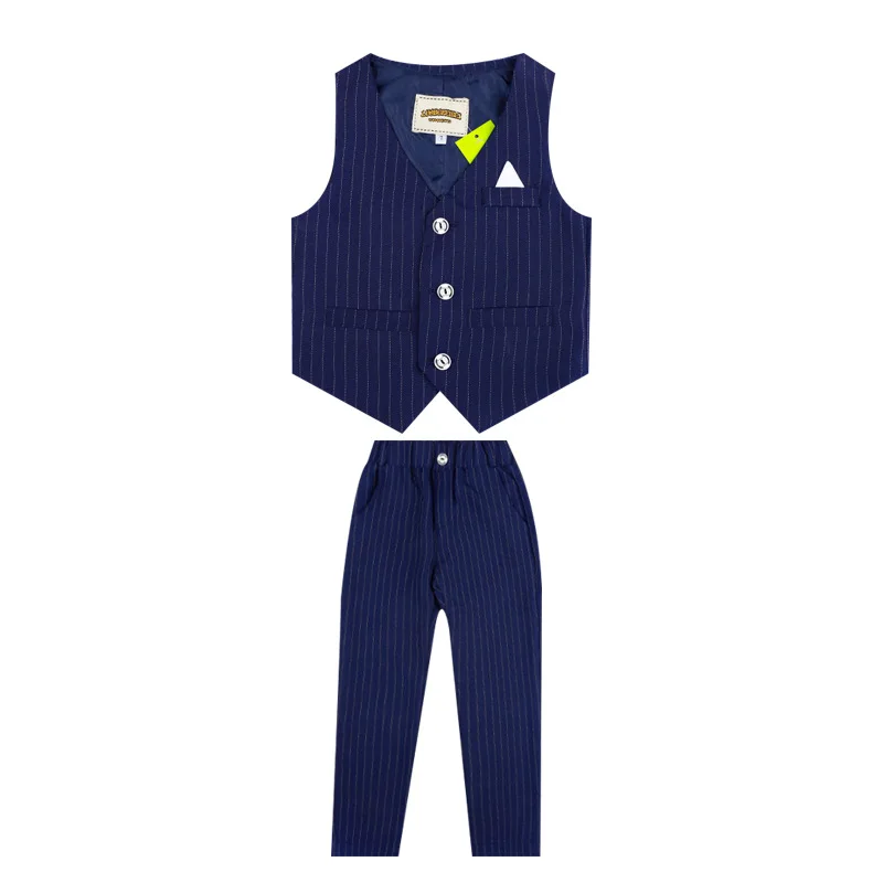 Flower Boys Formal Suits Vest Pants 2pcs School Kids Weeding Birthday Dress Children\'s Day Chorus Show Piano Performance Costume