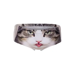 DeanFire Kawaii 3D Panties Women Underwear Tongue Cat Funny Print Lovely Push Up Briefs Lingerie Thong for Female