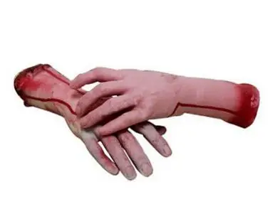 New Arrive Severed Scary Cut Off Bloody Fake Latex Lifesize Arm Hand Halloween Prop