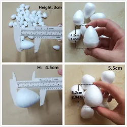 2/2.5/3/3.5/4/4.5/5.5cm White Water Drop Modeling Foam Rose Bud For Nylon Stocking Flower Accessories Polystyrene Styrofoam Buds