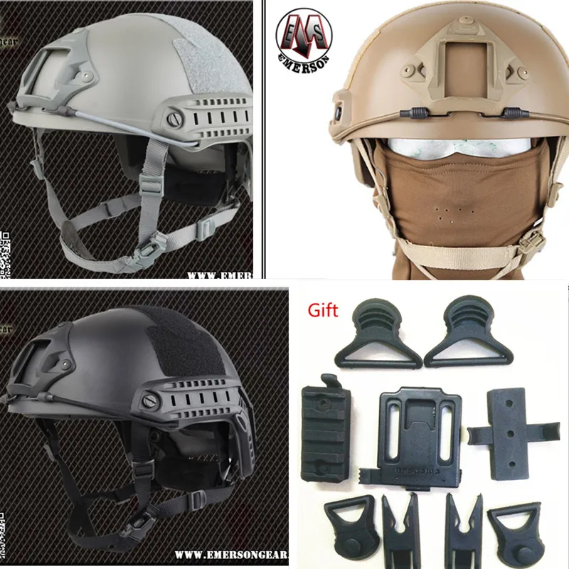 

Регулируемый базовый шлем EMERSON FAST Helmet Защитный шлем типа MH EM5658 Черный DE FG ABS