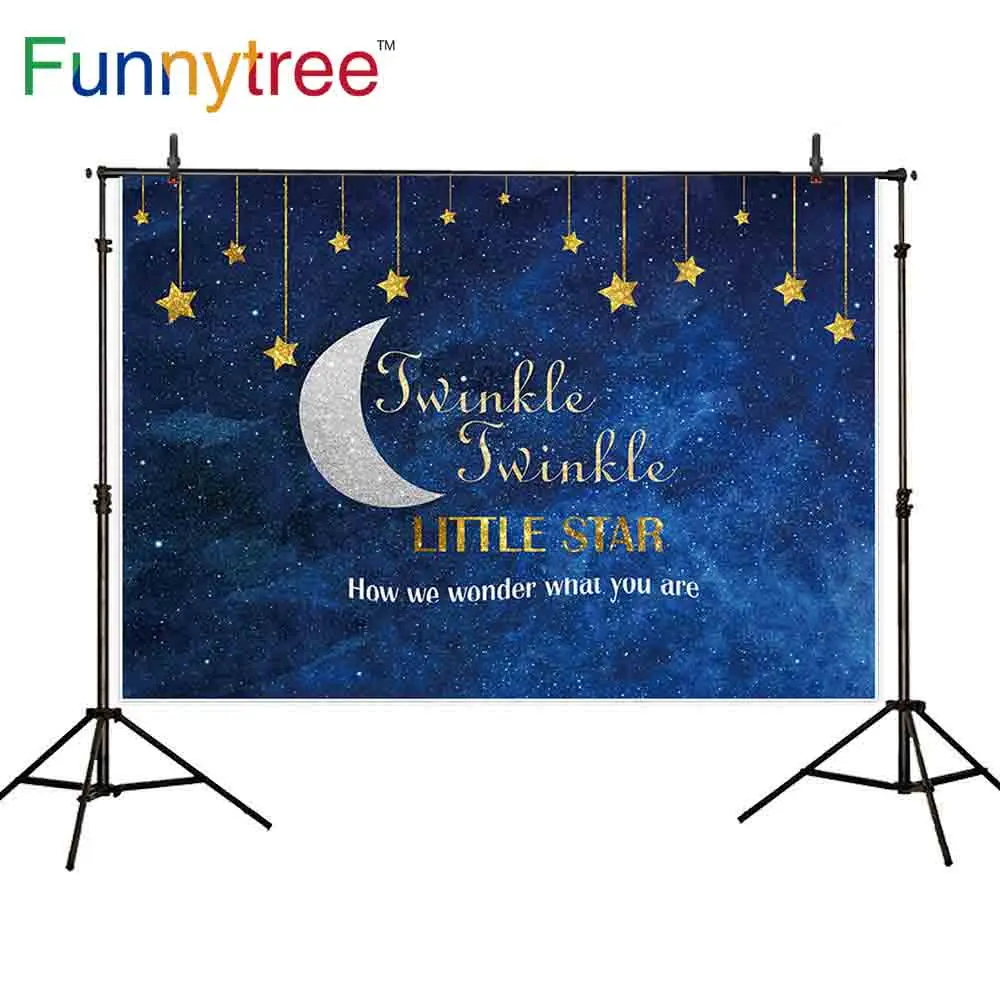 

Funnytree Photo background backdrop cartoon night sky moon stars twinkly twinkle little star baby birthday photography wallpaper