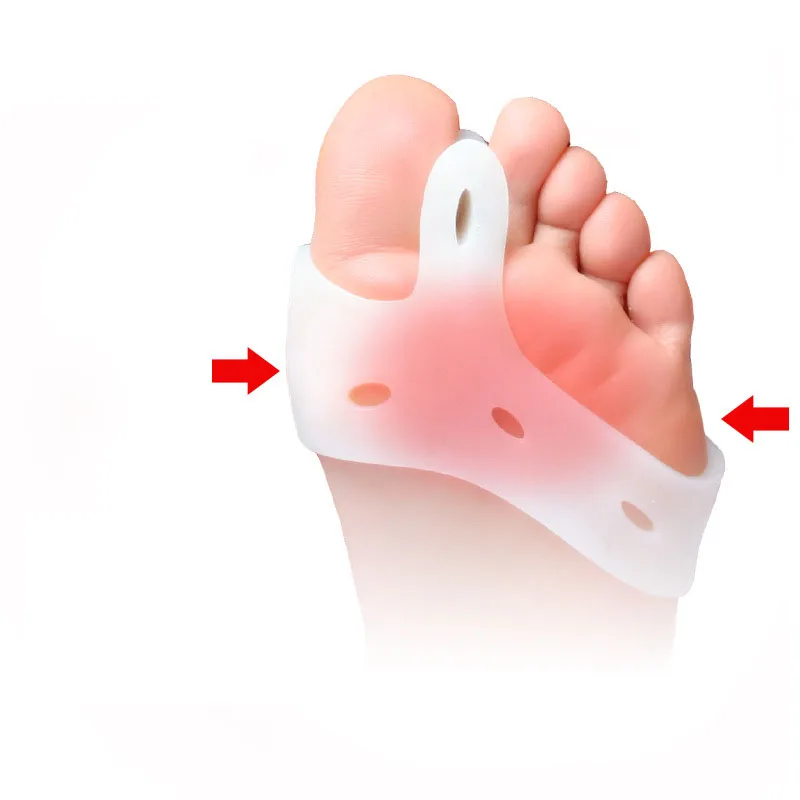 1 Pair Thumb Valgus Silicone Toe Separator Hallux Valgus Correction Device Foot Finger Separator Bone Orthotic Device Foot Care