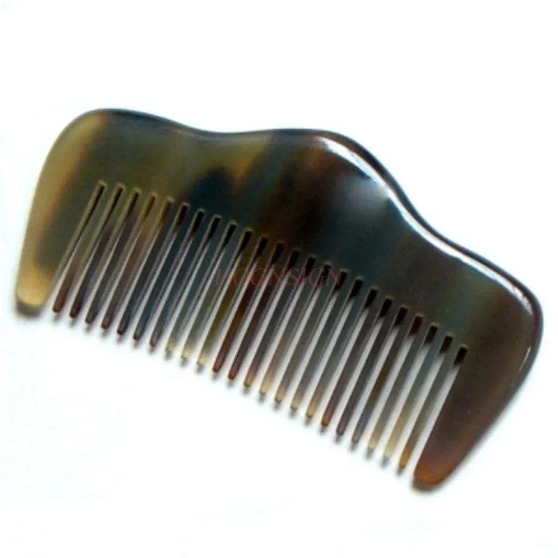 

Small 9cm Comb Round Bead Smooth And Mellow Genuine Natural Yak Horn Combs For Female Gift Hairdressing Supplies Anti Static