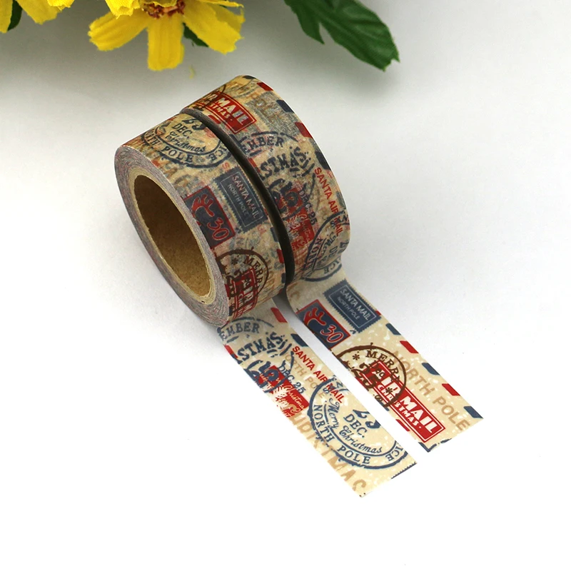 Cinta adhesiva Vintage Washi Tape, etiqueta adhesiva para álbum de recortes, papelería japonesa, 1 unidad