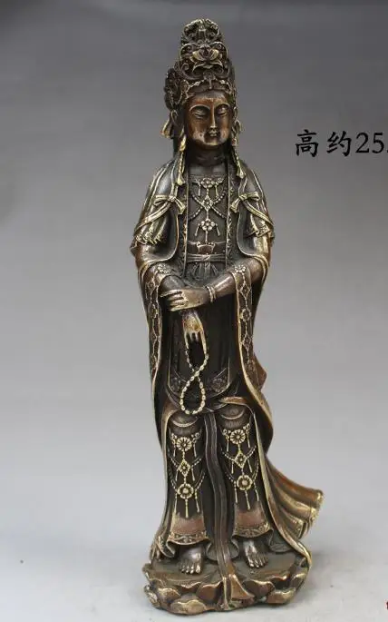 

Antique QingDynasty copper statue,Guanyin Bodhisattva buddha sculpture,Handicrafts,best collection&adornment, Free shipping