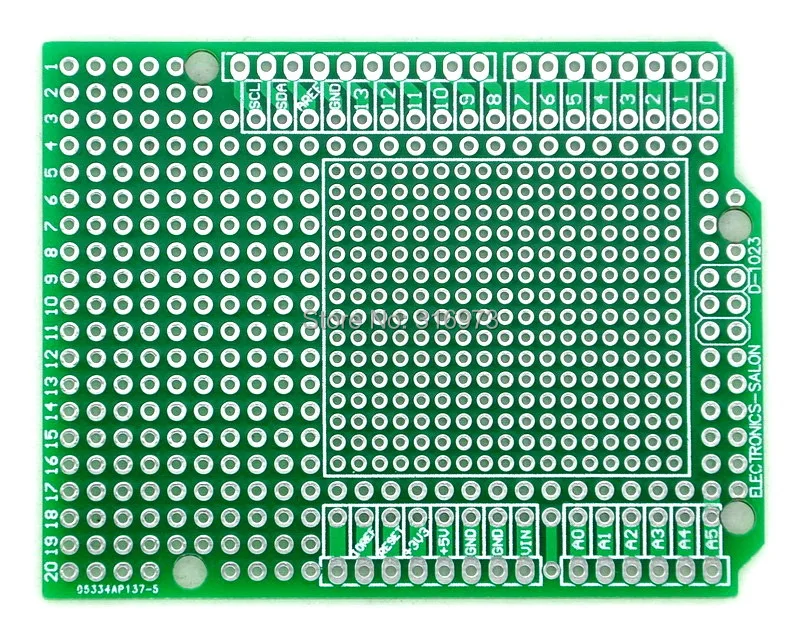 

(100 pcs/lot) Prototype PCB for UNO R3 Shield Board DIY, Combo 2mm+2.54mm Pitch.