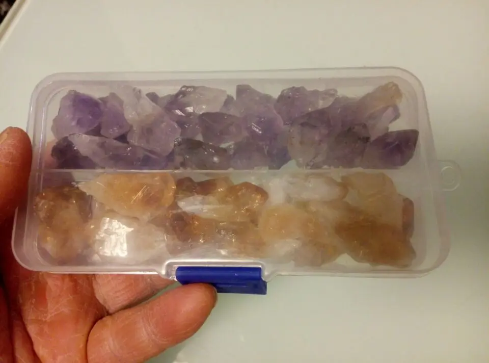 1/2 Lb Lot Amethyst + Citrine Quartz Rough Crystal Points + Parts