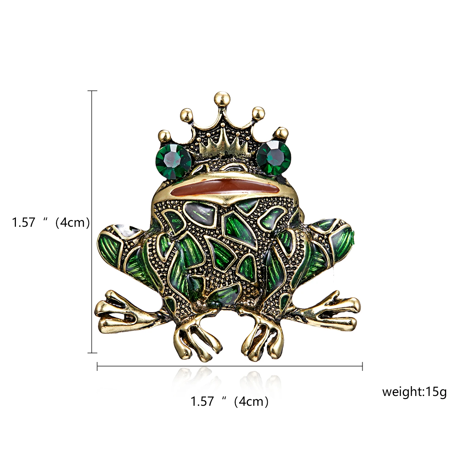 Rinhoo Crystal Frog Brooches for Women Green Color Animal Brooch Pin Luxury Vintage Jewelry Coat Accessories Bijouterie FrogKing