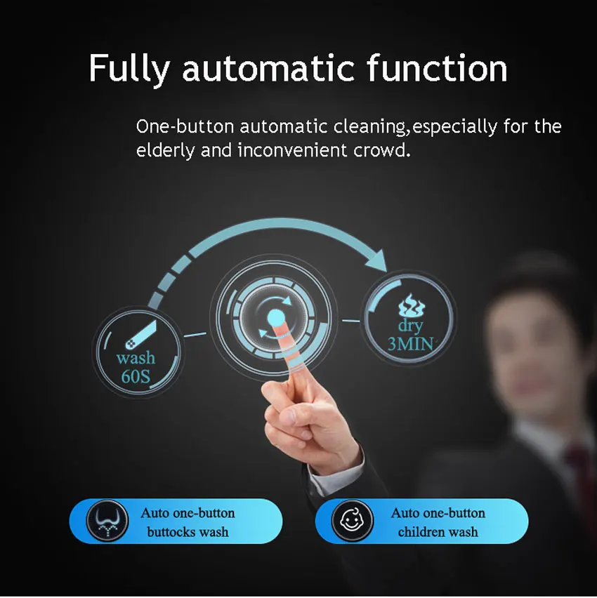 Imagem -04 - Ecofresh v Forma Inteligente Assento do Toalete Bidé Elétrico Inteligente Aquecida Tampa de Assento do Toalete Iluminação Led Massagem Cuidados para a Criança Mulher