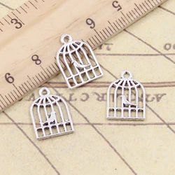 30pcs Charms Bird Birdcage 16x11mm Tibetan Silver Color Pendants Antique Jewelry Making DIY Handmade Craft