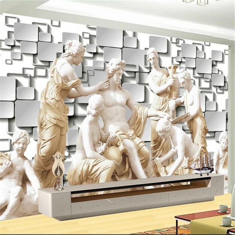 

beibehang for walls 3 d,Classical nostalgic relief TV backdrop modern sofa bedroom TV backdrop mural wallpaper mural custom size