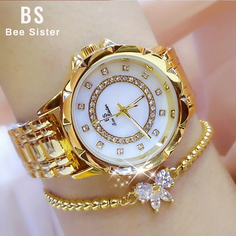 Diamant Damen uhr Luxusmarke Strass elegante Damen uhren Roségold Uhr Armbanduhren für Frauen Relogio Feminino