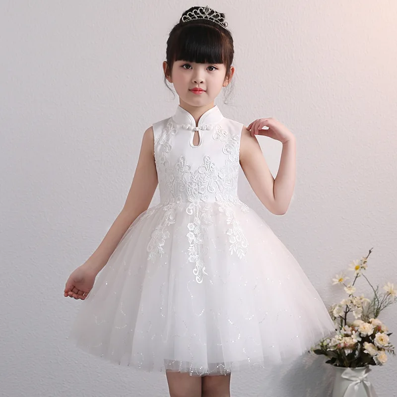 High Quality Lace Appliques Beading Beading Length Pageant First Communion Girls\'Campus Graduation Ceremony Ball Party Dress