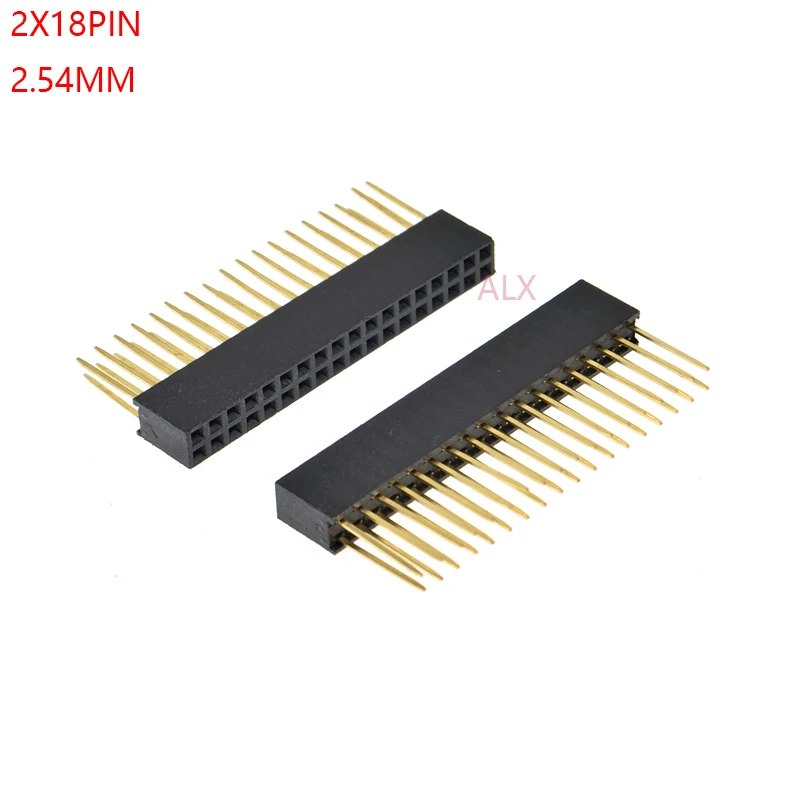 5PCS 2x18 PIN double Row Straight FEMALE PIN HEADER 2.54MM PITCH pin long 11MM Strip Connector Socket 2*18 36 PIN 2x18pin pc104