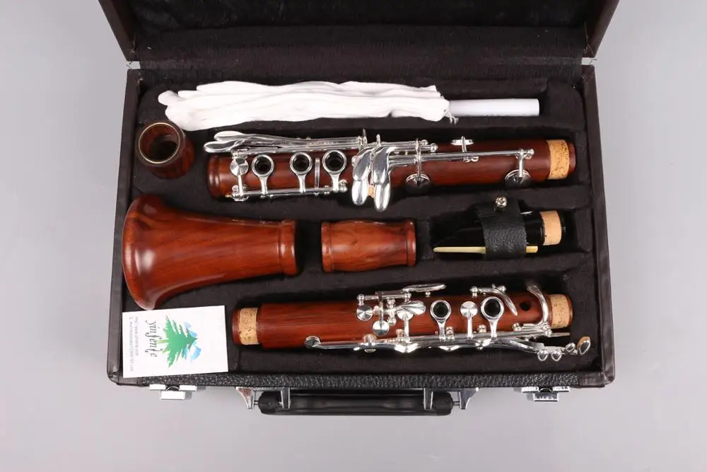 

YInfente Professional Clarinet Rosewood Body Silver Plated Key B-flat 17 key Bb Sweet Sound