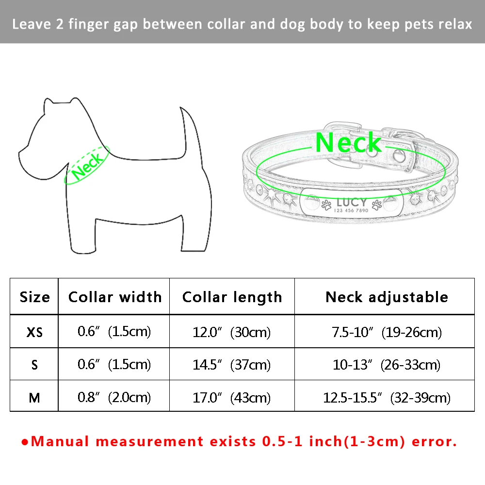 Customized Rhinestore Dog Collars Padded Personalized Dogs ID Collars For Small Medium Dogs Cats Puppy Kitten Pink Red Black