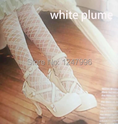 Female Beauty Lolita Over The Knee Stockings Women Black & White Hollow Out Sexy Cosplay Punk Style Stockings For Girl