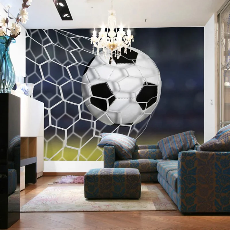 Custom 3D Wall Murals Wallpaper Stereoscopic Football Large Mural Wallpaper Modern Minimalist Living Room Decor Wallpaper Soccer