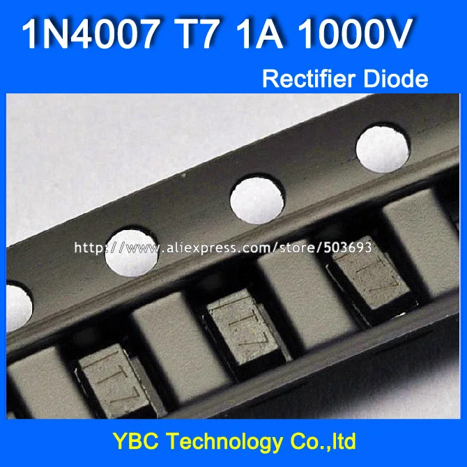 200pcs/lot 1N4007 T7 1A/1000V Fast Recovery Rectifier Diode