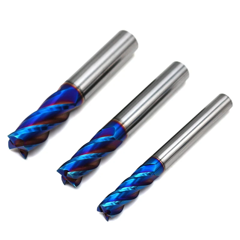 Cutting HRC65 4 Flute D1mm-20mm 4mm  6mm 8mm 10mm 12mm 14mm 16mm Alloy Carbide Milling Tungsten Steel Milling Cutter End Mill