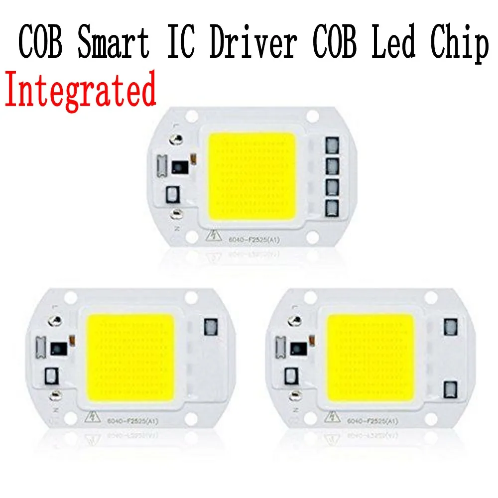 Integrated COB Chip 20W 30W 50W Smart IC Driver High Power Led Lamp Chip LED Spotlight DIY Flood Light Cold Neutral Warm White