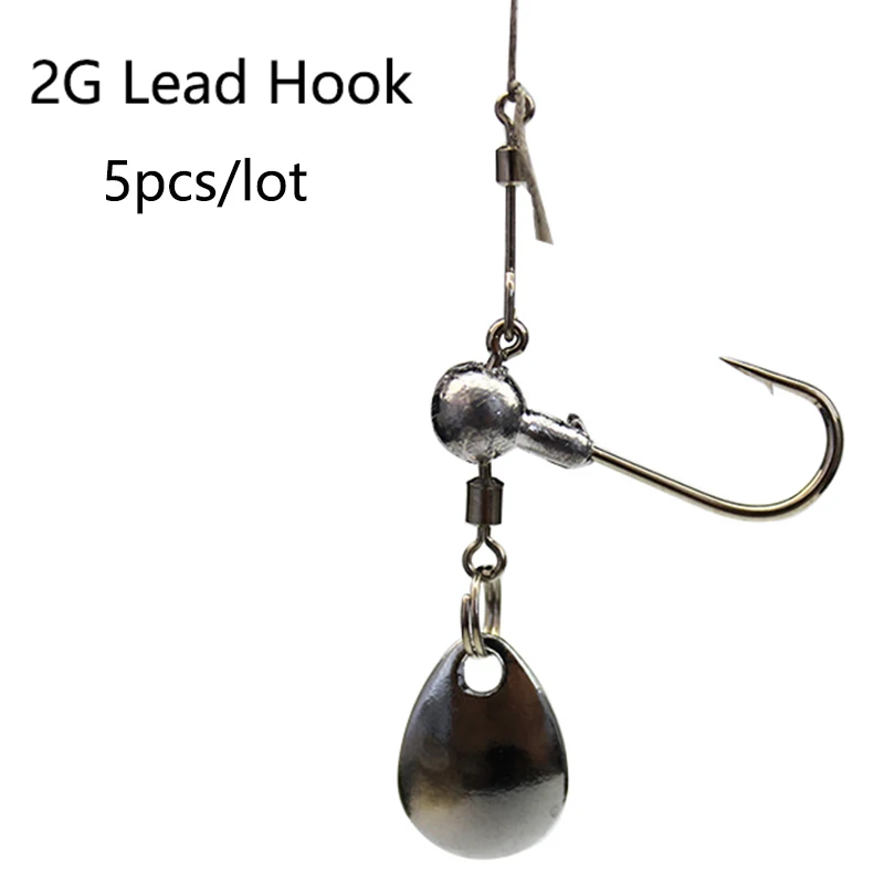 5Pcs/lot Quality Sharped Crank Lead Jig Head Hook 2g/4g Jigging Bait Fishing Hook For Soft Lure With Spoon Spinner Fishing Pesca