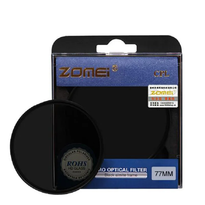 Zomei – filtre d'objectif circulaire polarisant CPL CIR-PL 49 52 55 58 62 67 72 77 82mm, pour appareil photo DSLR Canon Eos Nikon Sony NEX Pentax