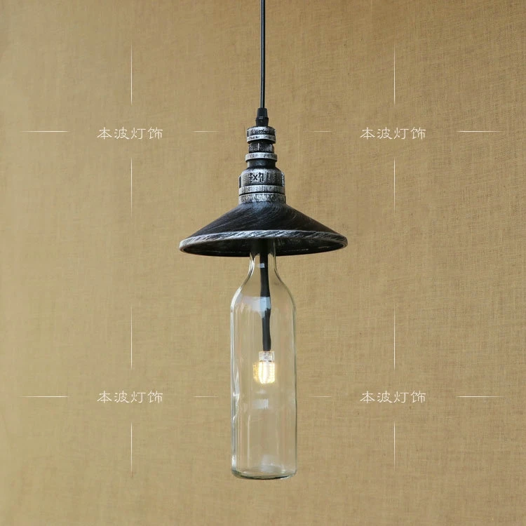 American water bottle pendant lights cafe bar restaurant kitchen personality glass Industrial Corridor pendant lamps ZA GY274