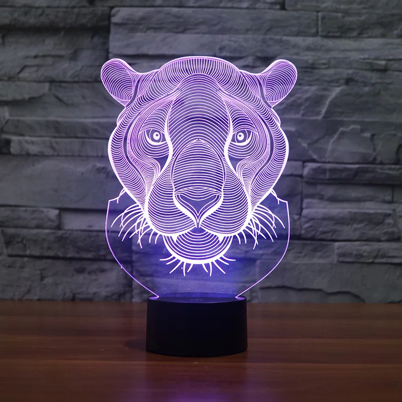 Leopard Animal 3d Nightlight Creative Electronic Gift Supply  Led Night Light Colorful Gradient Table led Lamp