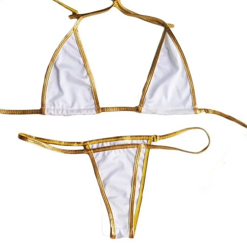 Extreme Sexy Triangle Bikini Set Bandage Brazilian Mini Micro Swimwear Beachwear Women Female Swimsuit Bathingsuit Thongs Tangas