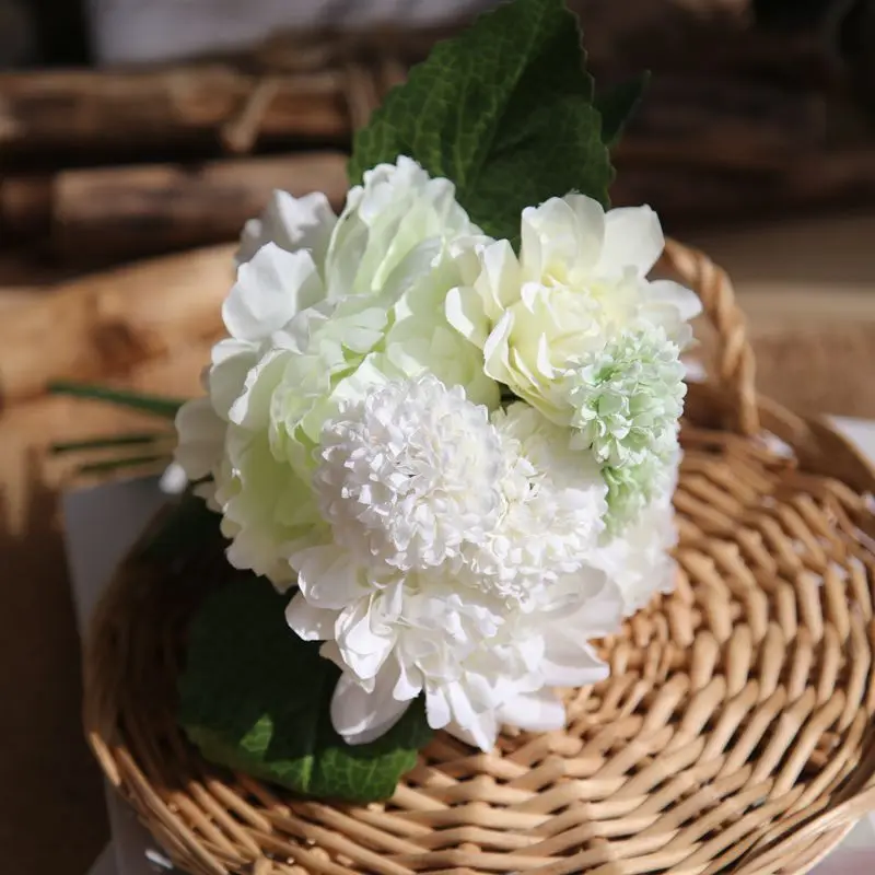 2018 Mode Baru Gaya Korea Buket Peony Buatan Tangan Bunga Buatan Dekorasi Pernikahan Buket Pengiring Pengantin Bunga Pengantin