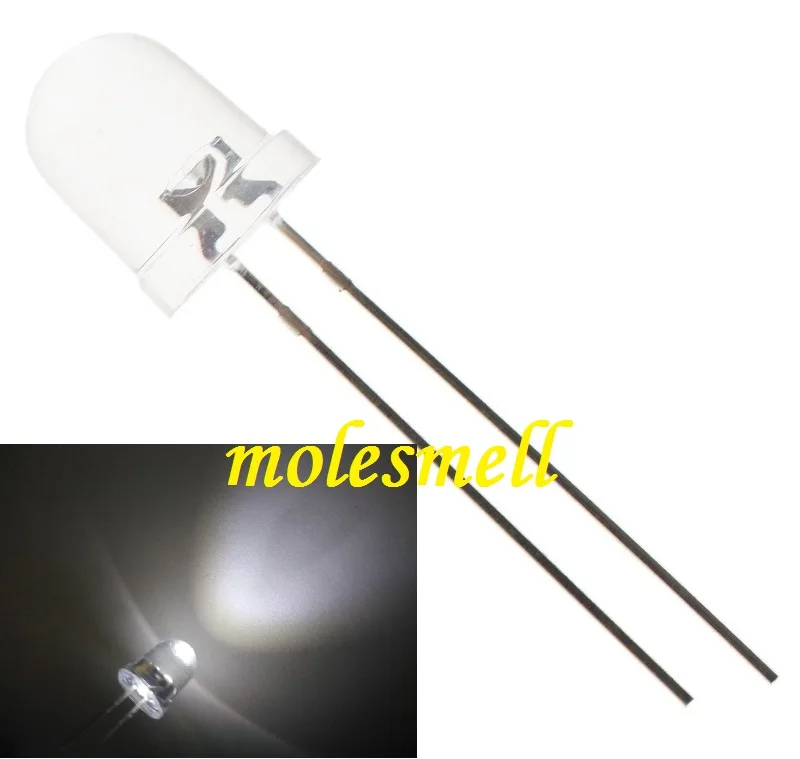 100pcs 8mm round water clear LED Lamp -Ultra Bright White LED diode water clear led light lamp