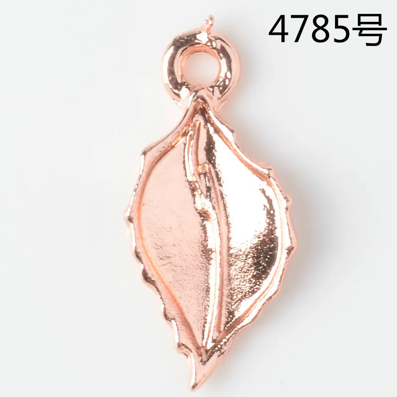 50pcs 11*23mm Rose gold Color Alloy Small Leaf charm for jewelry making,leaf bracelet charm