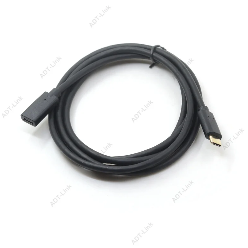 الكوع بزاوية نوع C USB 3.1 الذكور إلى USB-C الإناث تمديد كابل بيانات موسع الحبل 0.3M 0.6M 1 M 1.8M 1FT 2FT 3FT 6FT